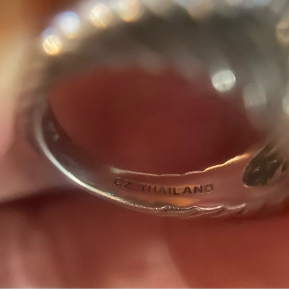 Judith Ripka Sterling Silver Heart Diamonique Pave Ring Size 7 - Picture 9 of 10